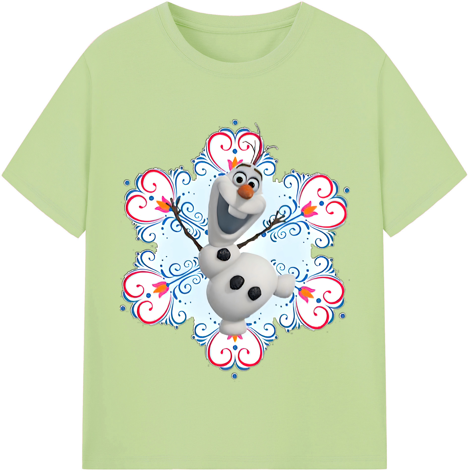 （画像用） アナと雪の女王 アンナ エルサ Frozen Anna Elsa 綿100％半袖Tシャツ（フロントプリント）
